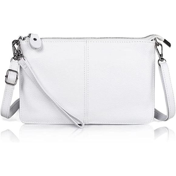 Genuine Leather Wristlet Clutch Wallet Small Crossbody Bags Shoulder Handbag - Picture 1 of 5